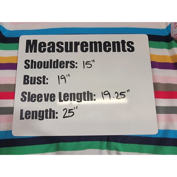 LANDS' END M Multicolor Striped Crewneck Knit Sweater Pullover Top Jumper EUC - Picture 11 of 11